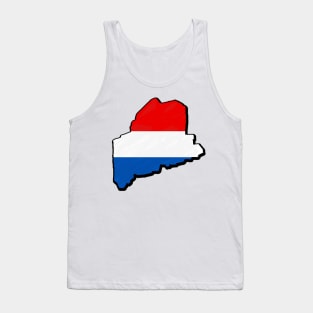 Red, White, and Blue Maine Outline Tank Top